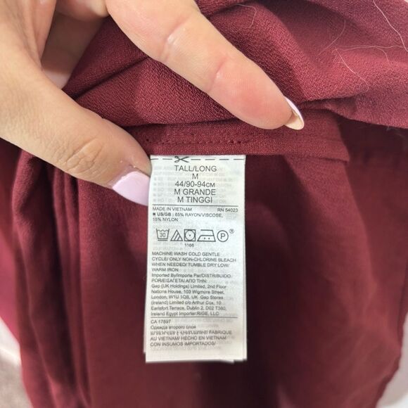 Banana Republic Halter Midi Dress NEW with tags Size Medium Tall Red Wine - Picture 13 of 14